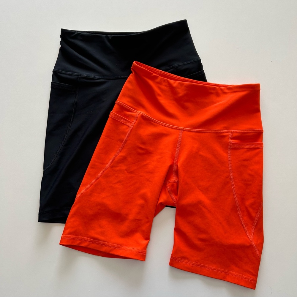 TWO Old Navy Active Bike Shorts with Pockets 8” inseam